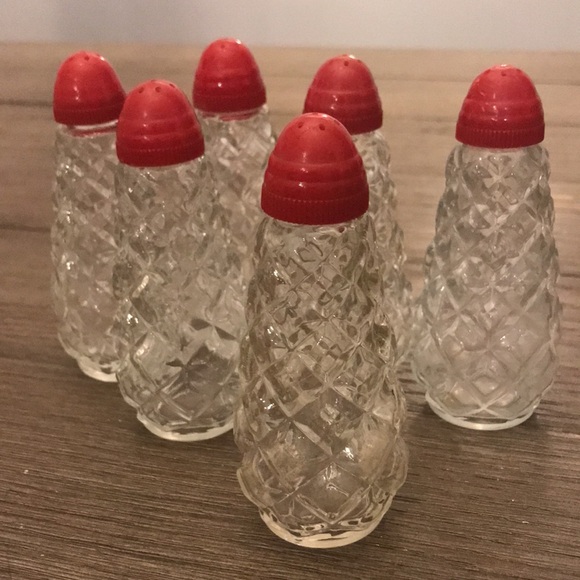 Vintage restaurant glass salt & pepper red cap and syrup dispenser retro (b) - Picture 7 of 7
